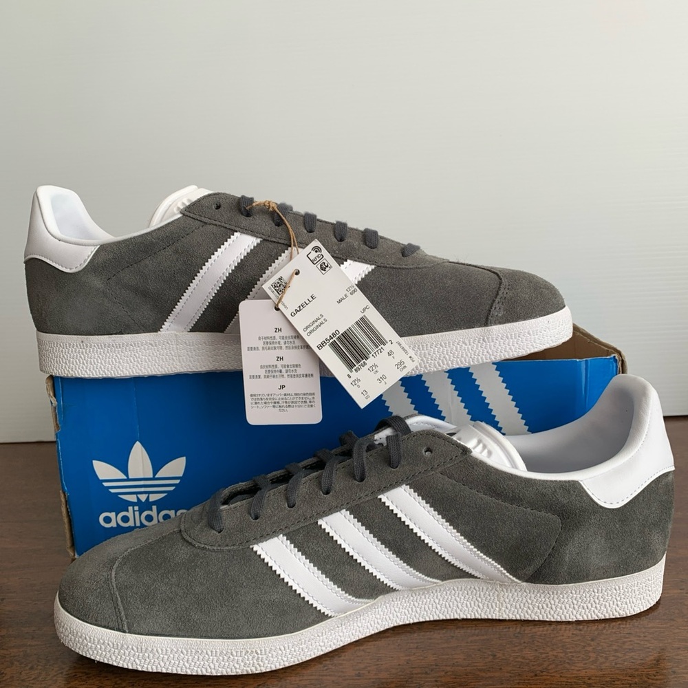 Adidas Gazelle Grey - Men’s Size 13 BB5480 Daily 2.0 Genuine Suede Upper NWT